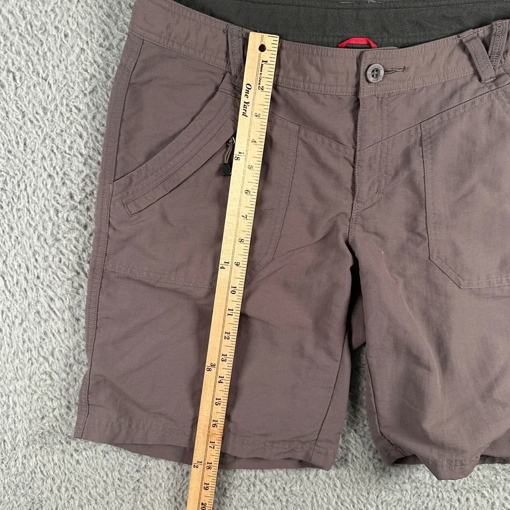 North Face Shorts Womens 14 Gray Lightweight Outdoors Hiking Zip Pocket - Picture 6 of 13